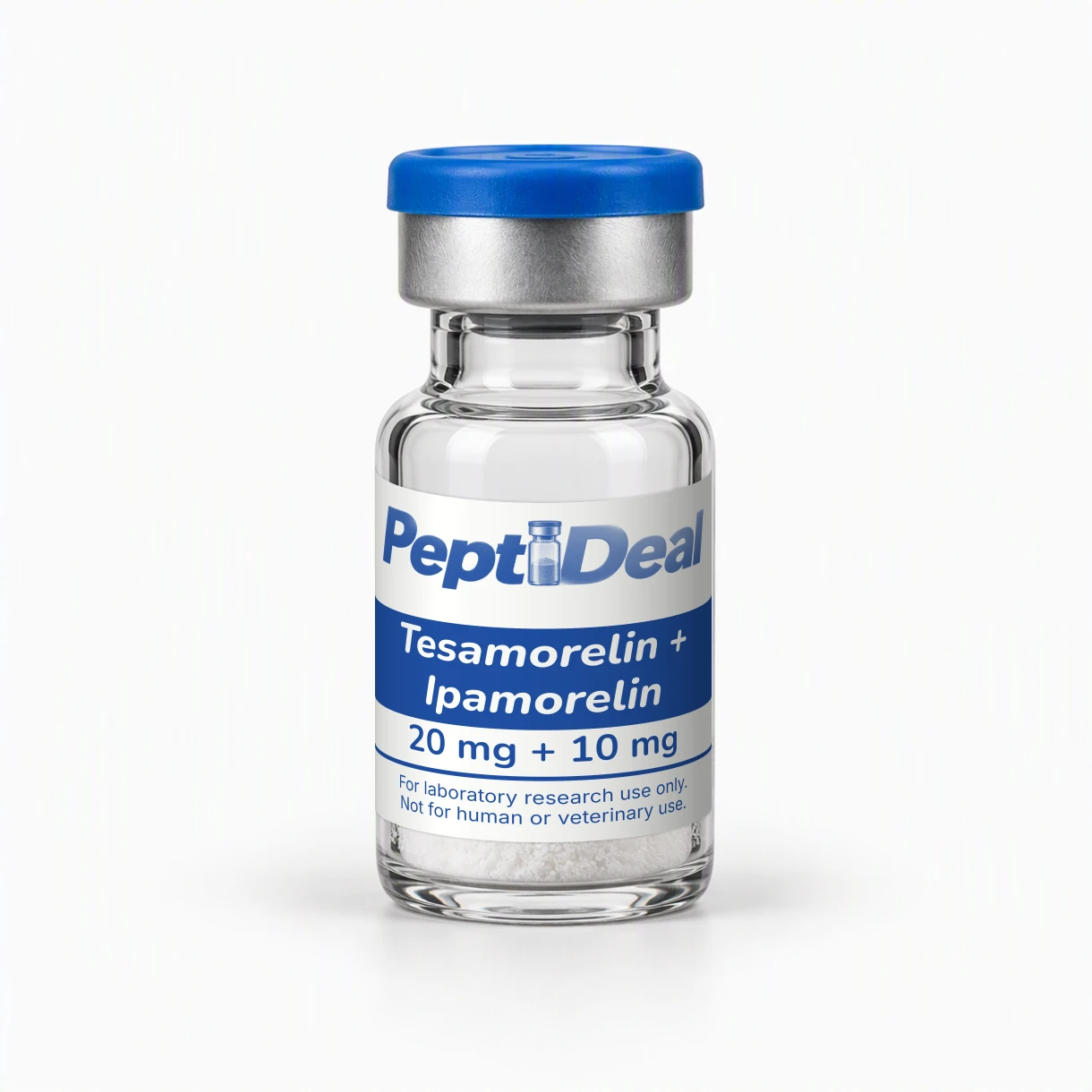 Vial PeptiDeal: Tesamorelin + Ipamorelin 20 mg + 10 mg